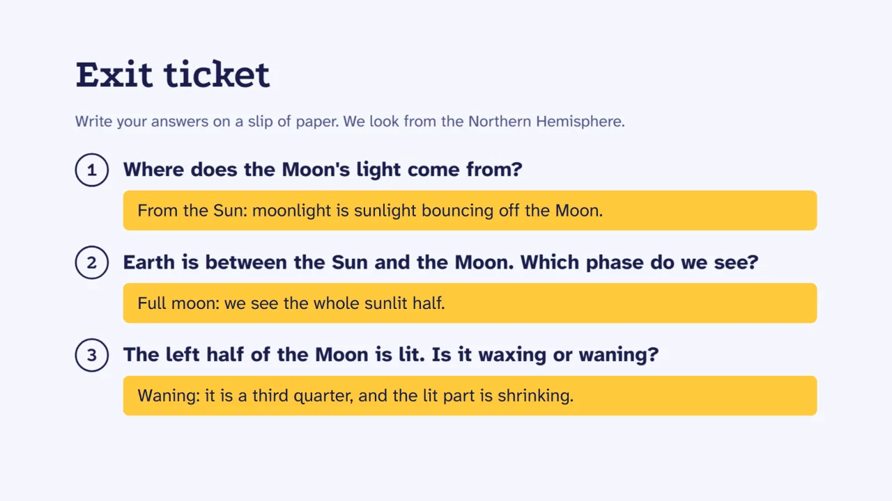 Three questions with answers the teacher reveals